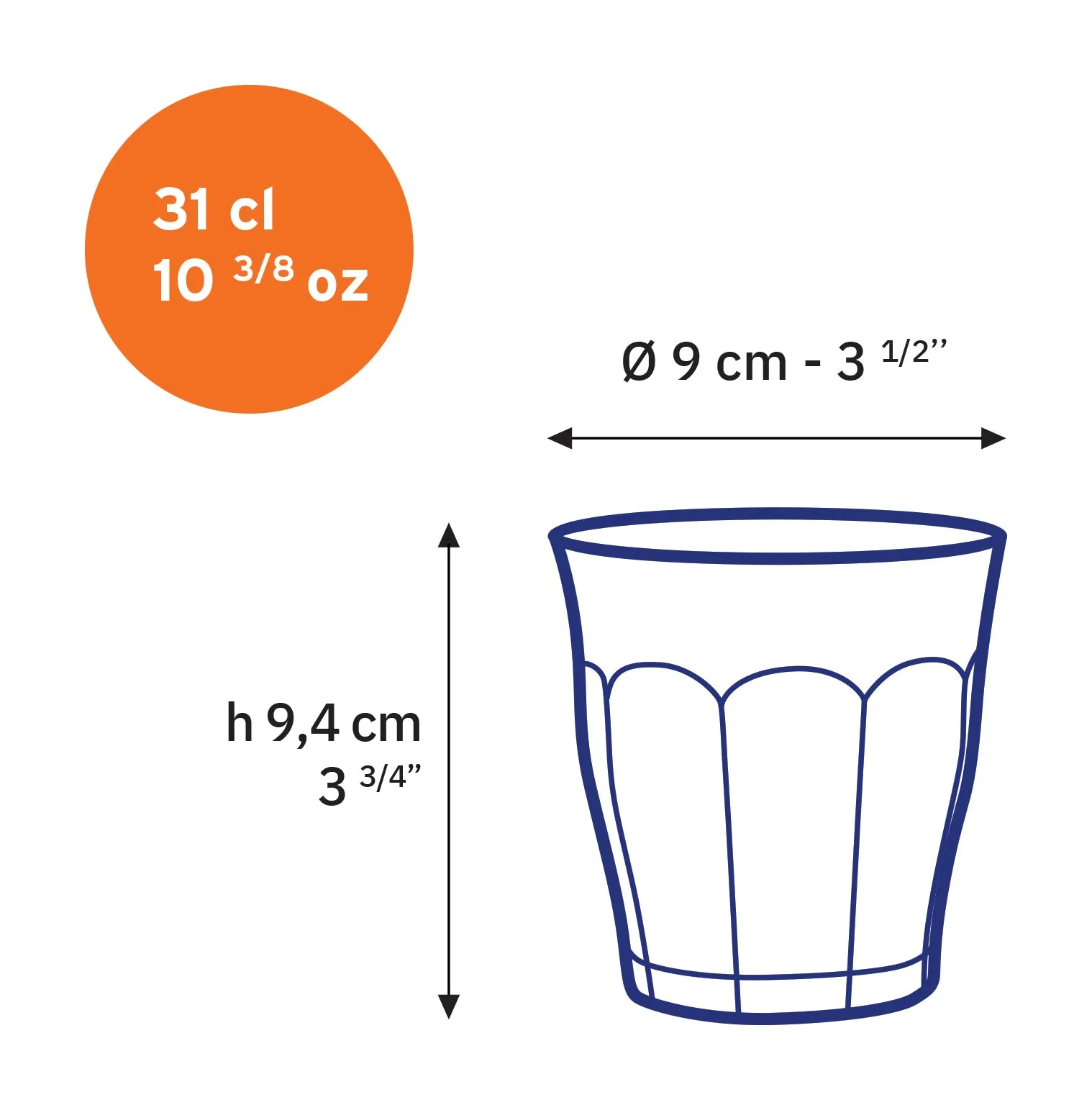 Clear Glass Tumbler - Set of 6