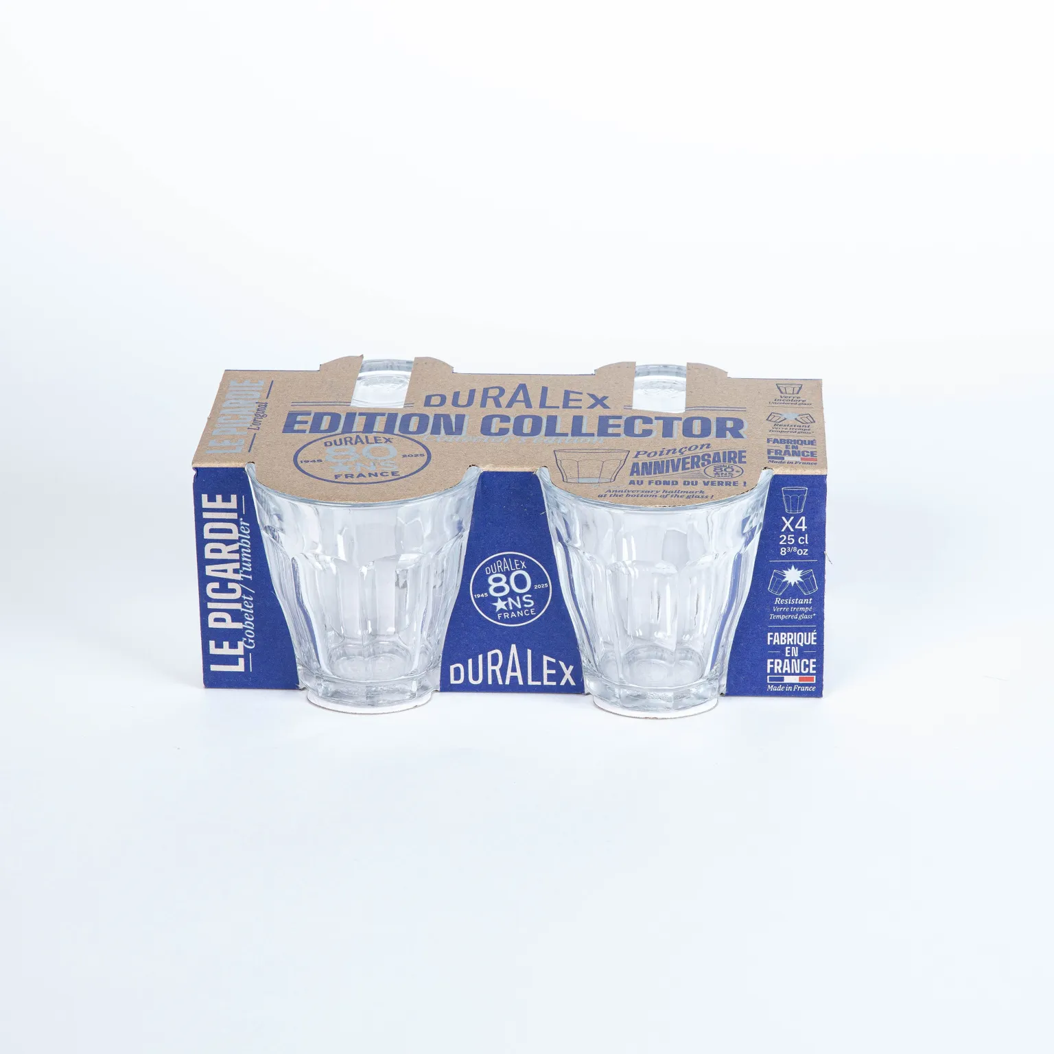 Anniversary Clear Glass Tumblers - Set of 4